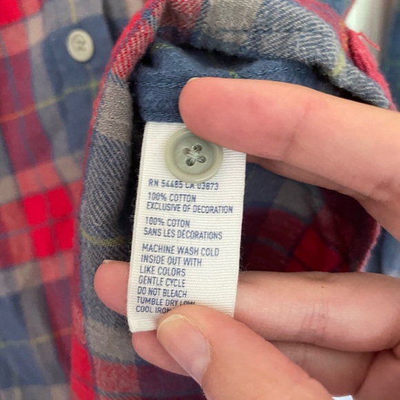 Y2K AEO Bonfire Plaid Flannel Button Down Shirt - Picture 5 of 6